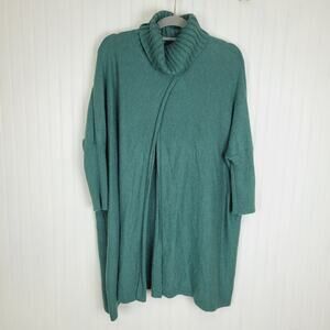 Soft Surroundings Cashmere Blend Open Front Turtle Neck Sweater Size Large